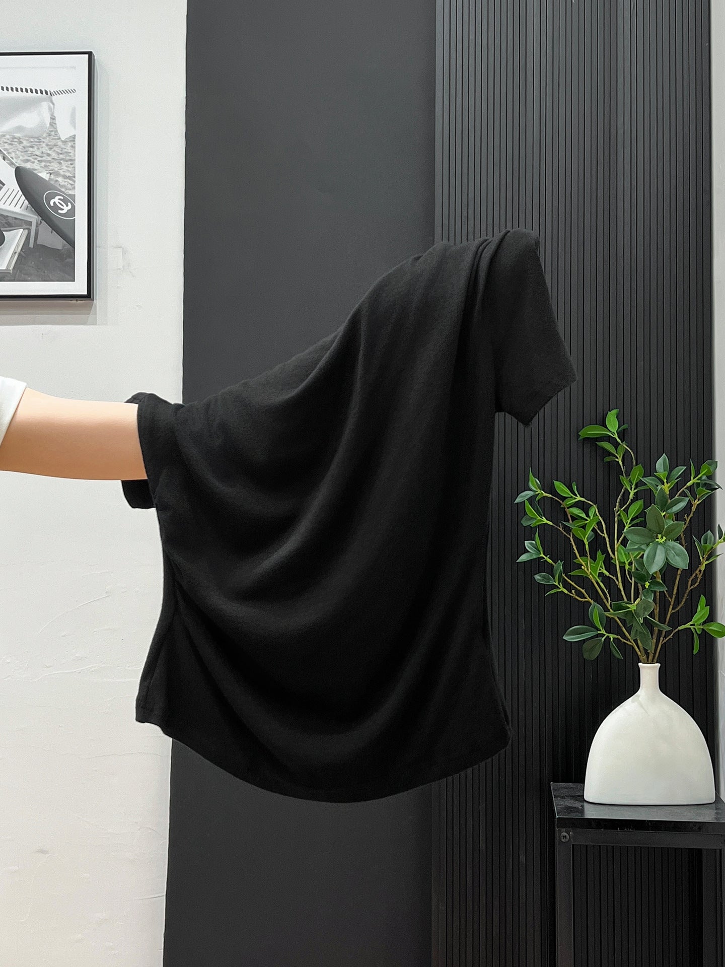 One-Cloth Three-Way Wear Asymmetrical Off-Shoulder Ruffled Neck Short Sleeve T-Shirt for Women