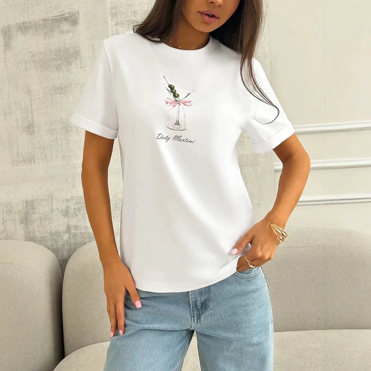 Loose round neck top