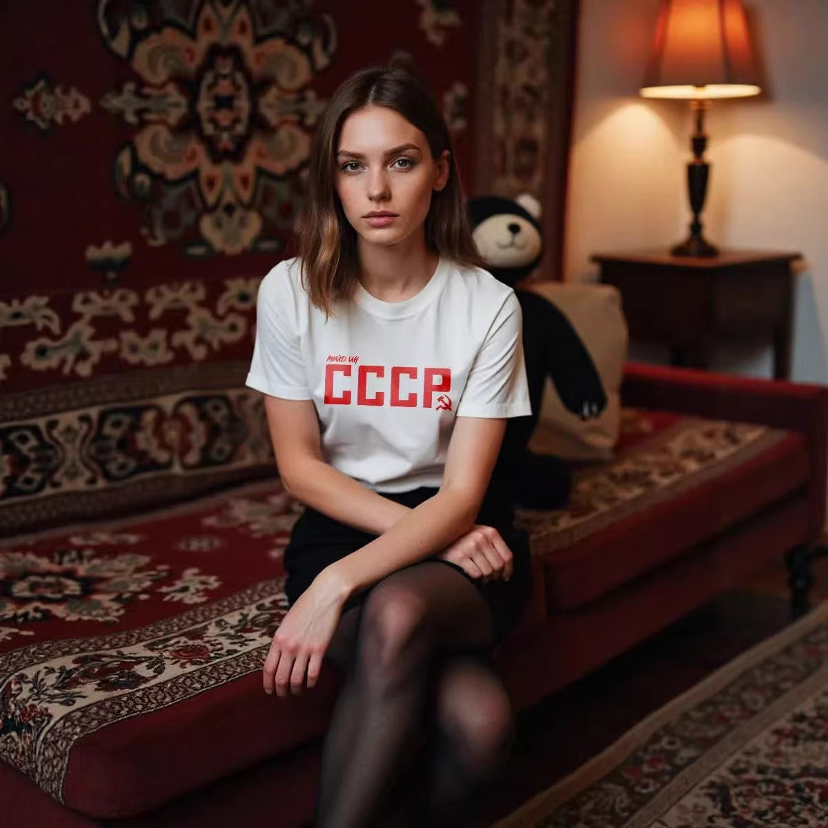 Letter printed short sleeved t-shirt for women