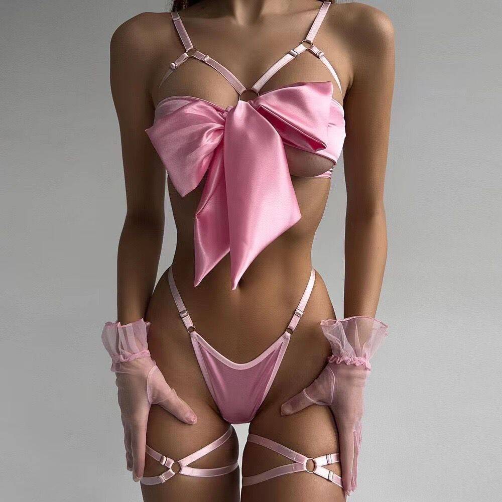 Hollow steel bracket sexy bow multicolor three piece set
