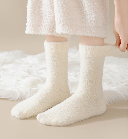 3/5/10 Double Hairy Socks for Children in Winter, Thickened and Warm Middle Socks, Mink Velvet