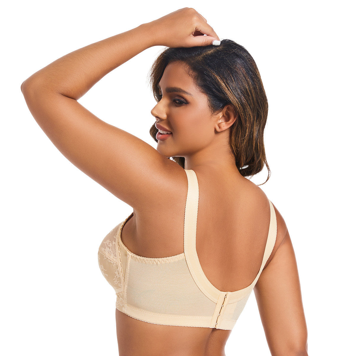 Cross-border Ultra-thin Plus Size Full Cup Export Bra Without Padding Sexy Lace Wire-free Transparent European and American Style Underwear