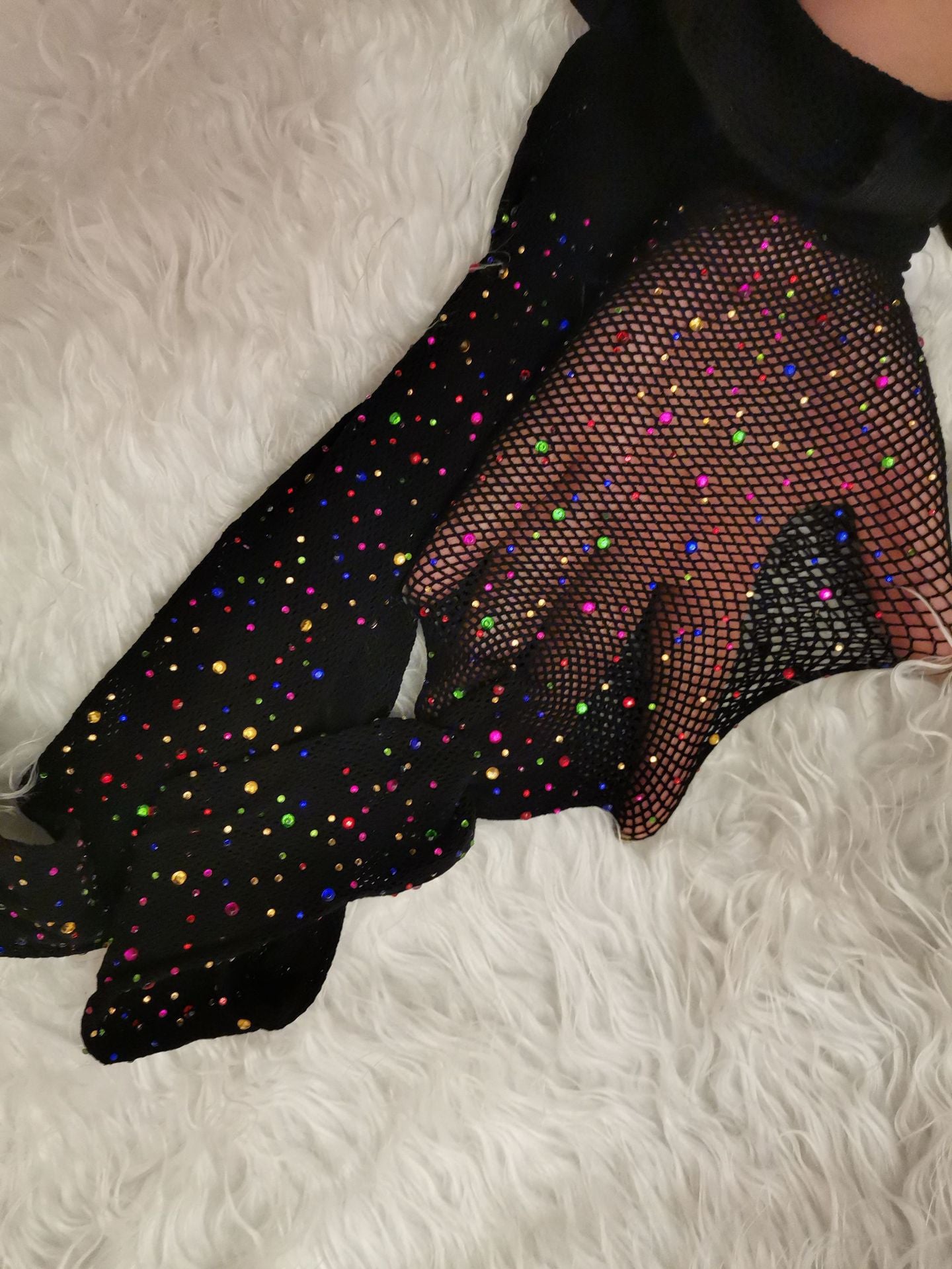 Blinged-Out Black Fishnet Tights for Women, Thin Sheer Sexy Mesh Pantyhose with Rhinestones, Fashionable Ins Trendy Stockings for Spring and Summer