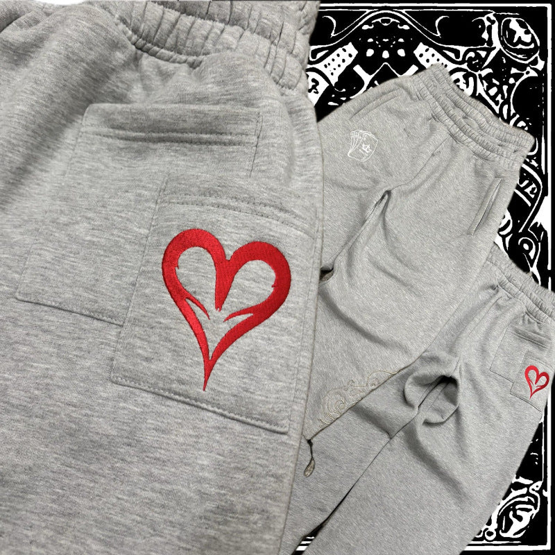 Streetwear Hip-hop Embroidered Sporty Loose Straight Leg Double Waistband Casual Pants for Men