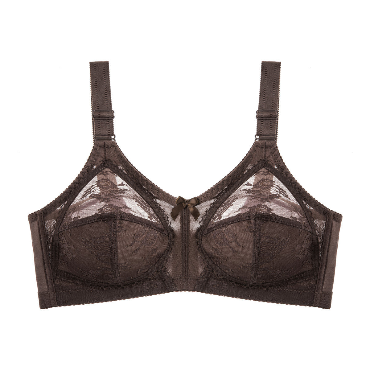 Cross-border Ultra-thin Plus Size Full Cup Export Bra Without Padding Sexy Lace Wire-free Transparent European and American Style Underwear