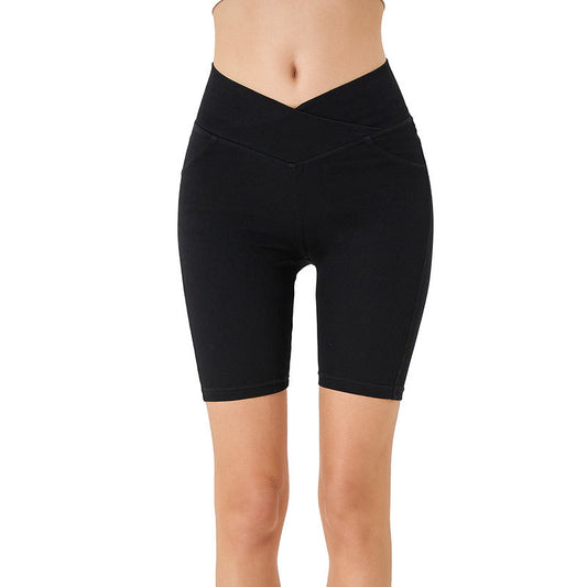High-Waisted Denim Shorts for Women, Stretchy and Slimming, Casual Wear with Pockets, Fitness 5-Panel Cycling Pants