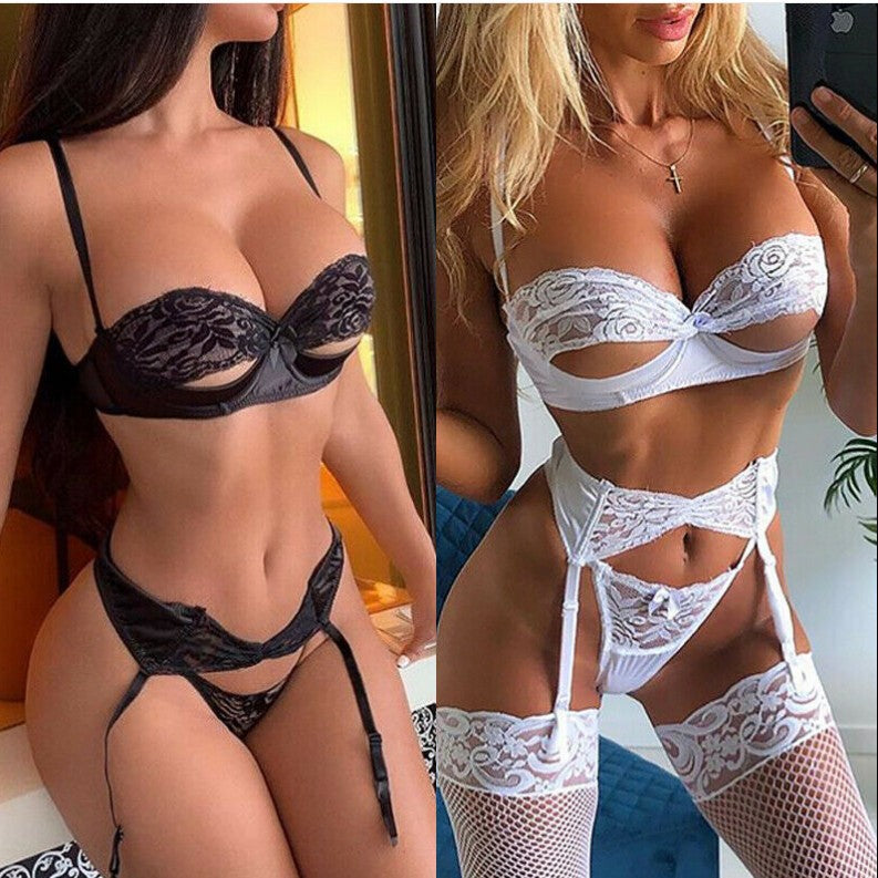 Sexy Lingerie Set for WomenLace Bra and Panties, Fashionable Sleepwear and Underwear Sexy Nightwear Set