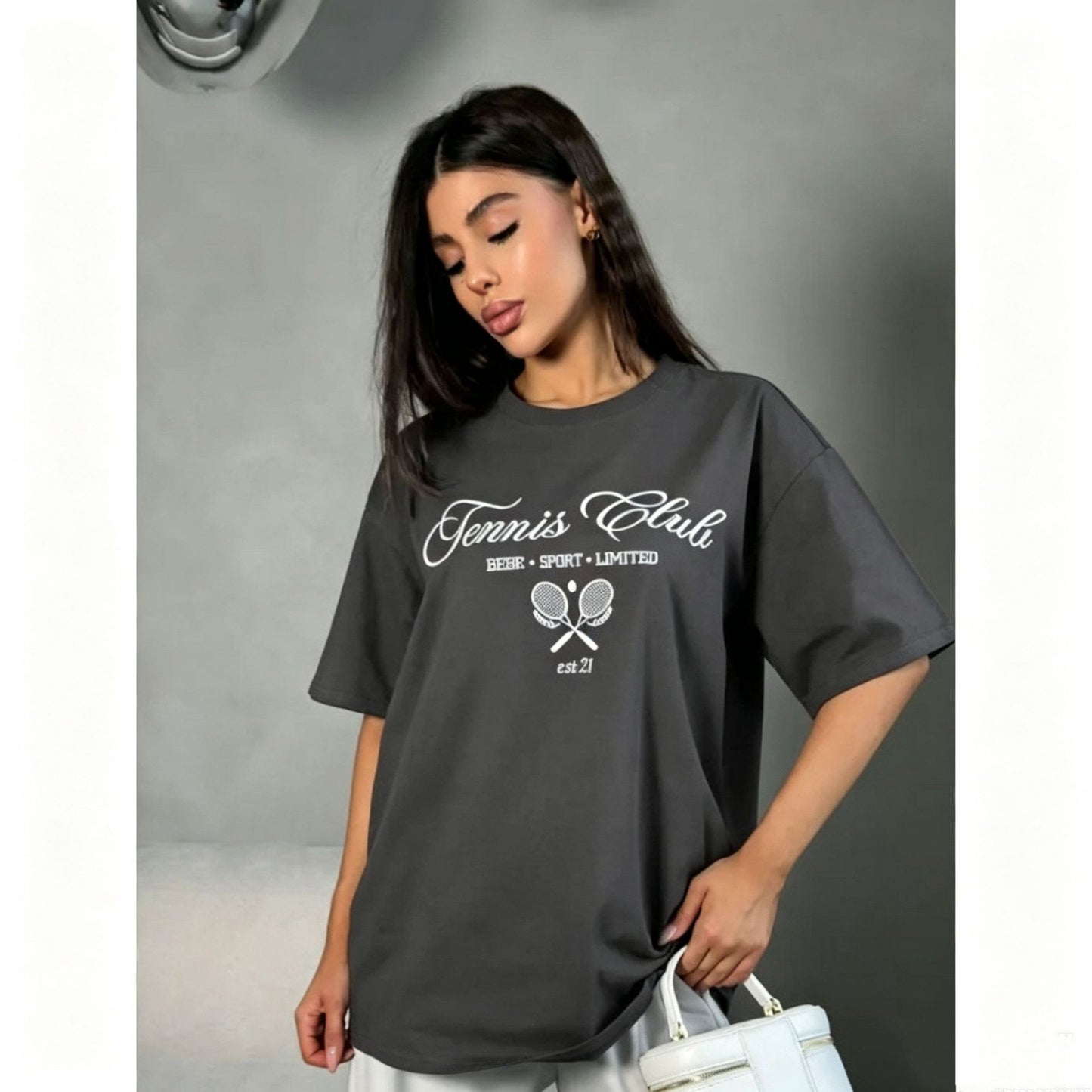 Round neck printed short sleeved top