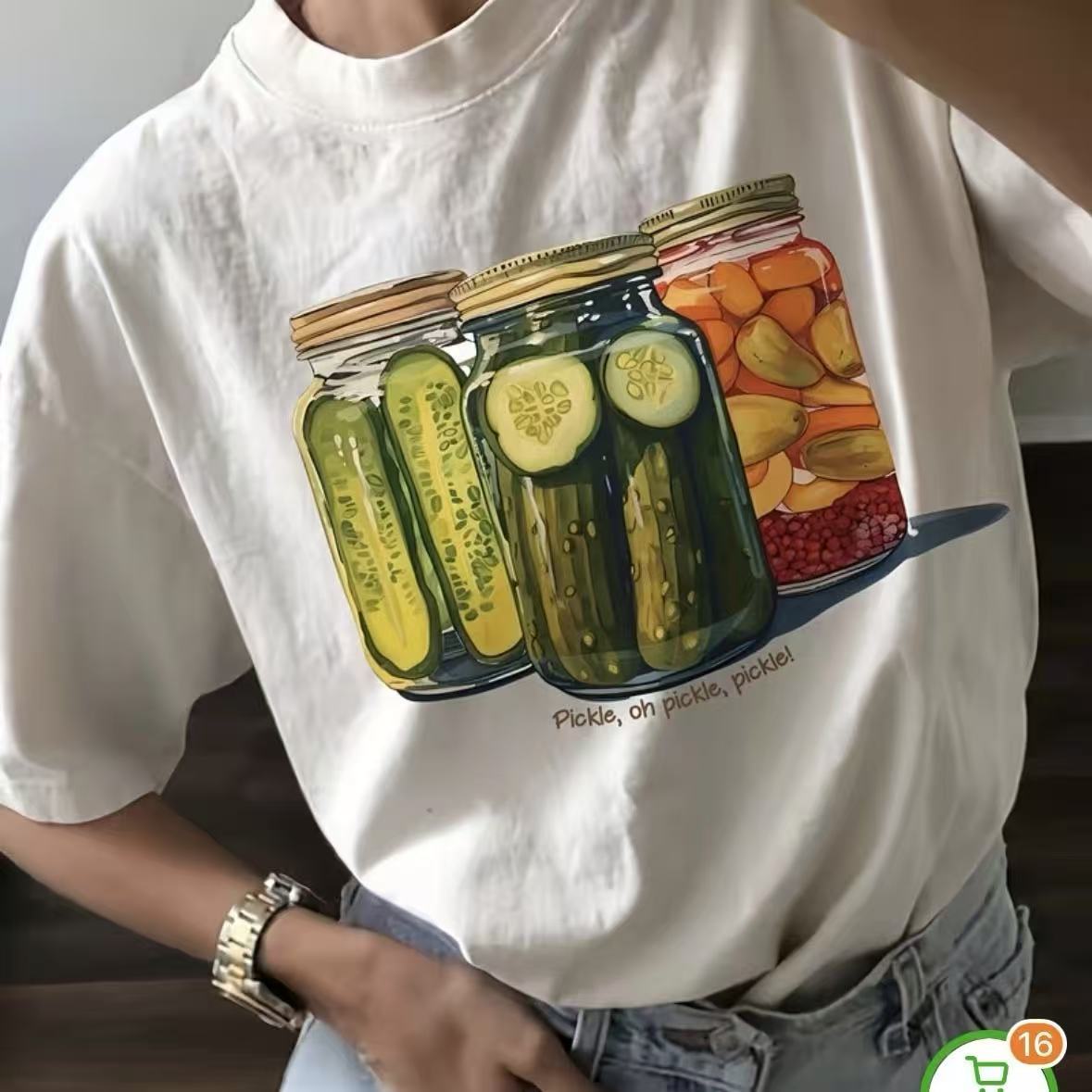 Loose round neck women's T-shirt