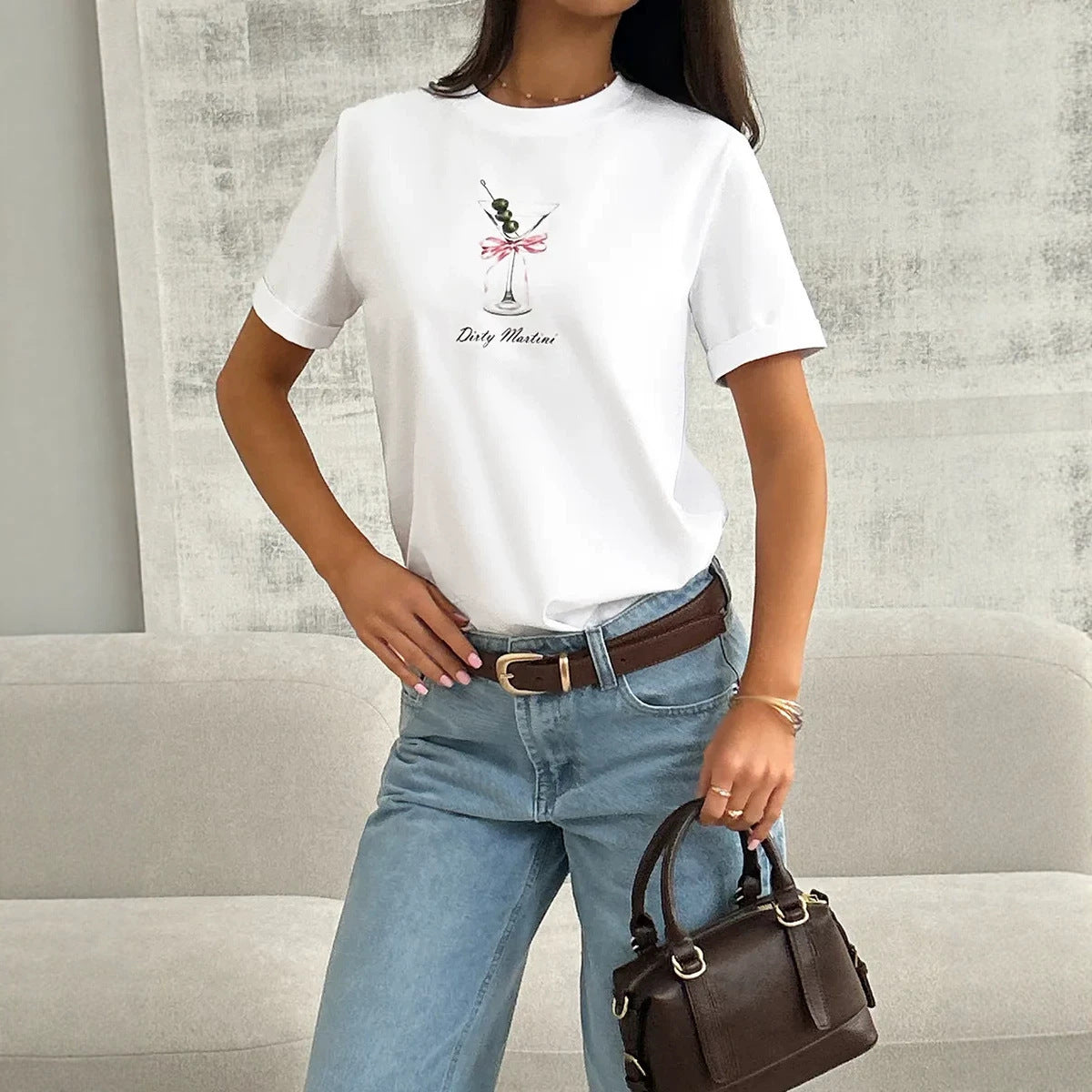 Loose round neck top