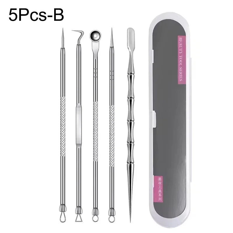 3-8pcs Stainless Steel Acne Needles Blackhead Remover Tools Pore Cleansing Tools Professional Facial Care Beauty Tools Skin Care
